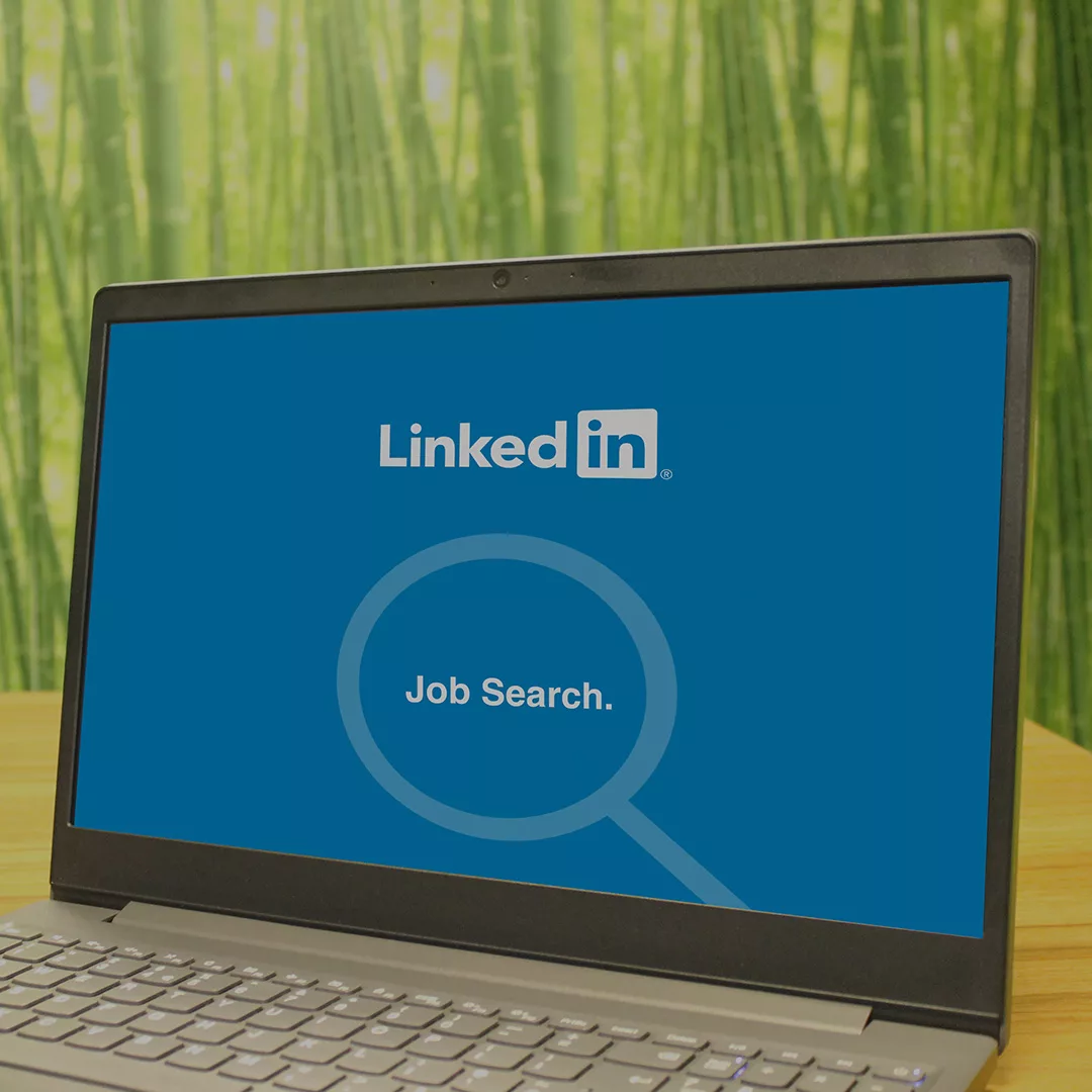 laptop displaying LinkedIn